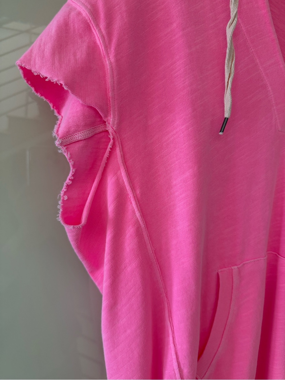Splendid Neon Pink Hooded Short-Sleeve Sweatshirt - Picture 3 of 7